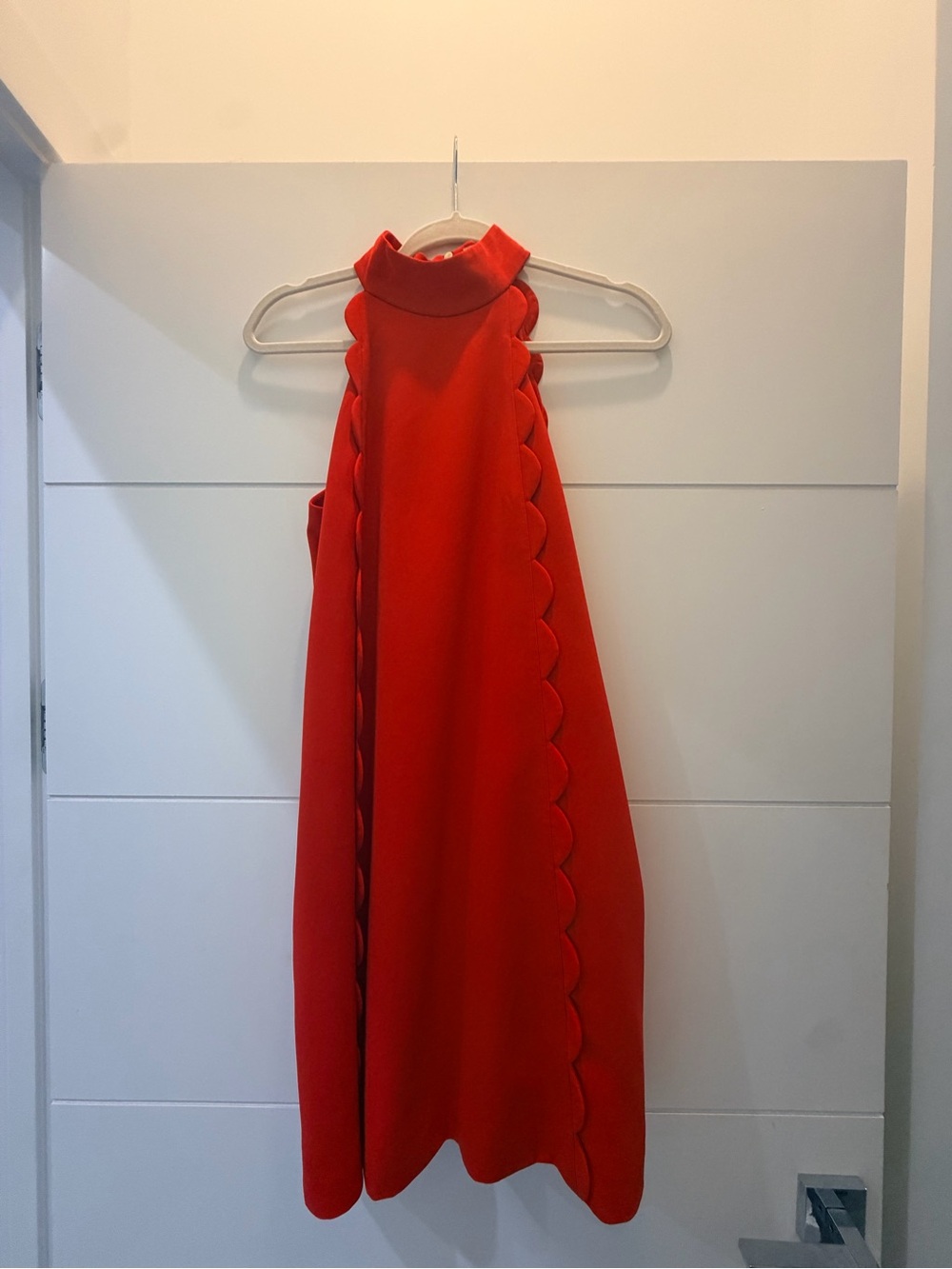 Ted Baker Bright Red Scalloped Halter Dress